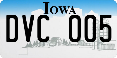 IA license plate DVC005