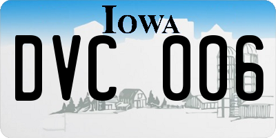 IA license plate DVC006