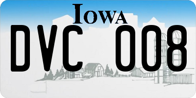 IA license plate DVC008