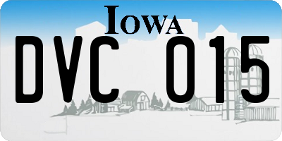 IA license plate DVC015