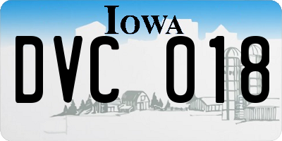 IA license plate DVC018