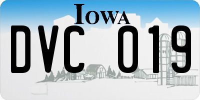 IA license plate DVC019