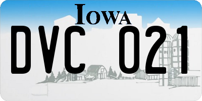 IA license plate DVC021