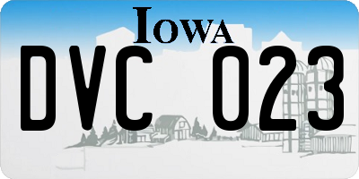 IA license plate DVC023