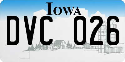 IA license plate DVC026