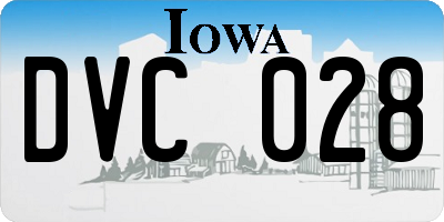 IA license plate DVC028