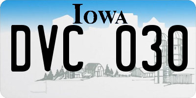 IA license plate DVC030