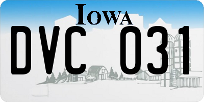 IA license plate DVC031
