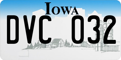 IA license plate DVC032