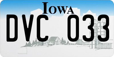 IA license plate DVC033