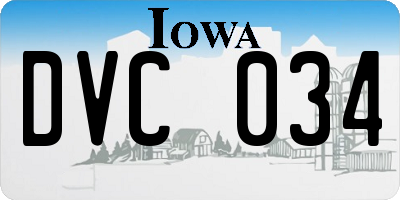 IA license plate DVC034