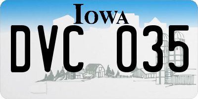 IA license plate DVC035