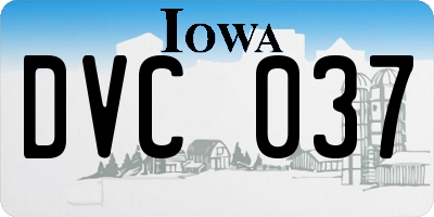 IA license plate DVC037