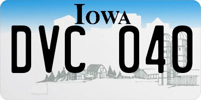 IA license plate DVC040