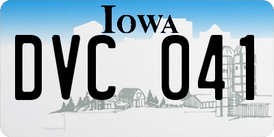 IA license plate DVC041