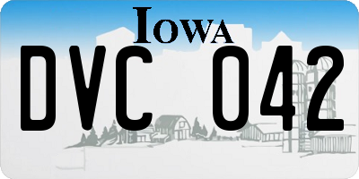 IA license plate DVC042