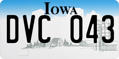 IA license plate DVC043