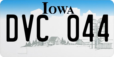 IA license plate DVC044