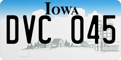 IA license plate DVC045