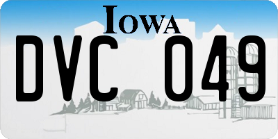 IA license plate DVC049