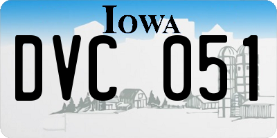 IA license plate DVC051