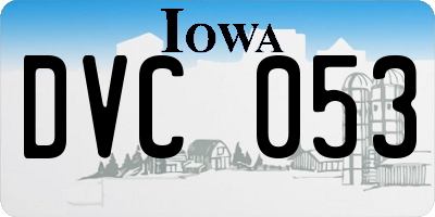 IA license plate DVC053