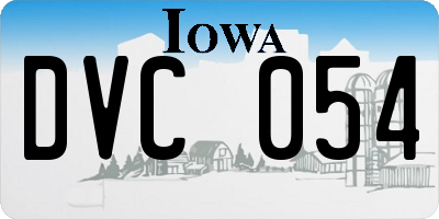 IA license plate DVC054