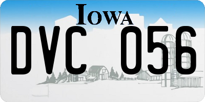 IA license plate DVC056