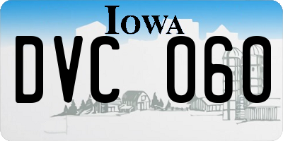 IA license plate DVC060