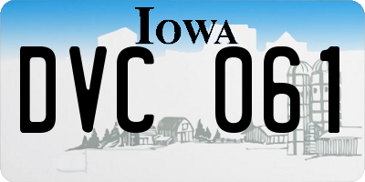 IA license plate DVC061