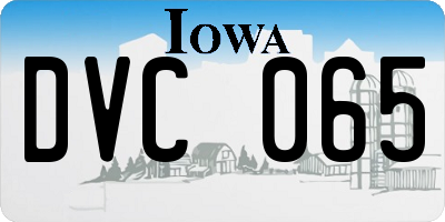 IA license plate DVC065