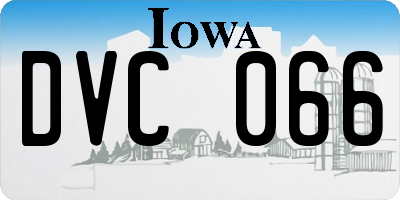 IA license plate DVC066