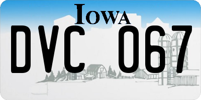 IA license plate DVC067