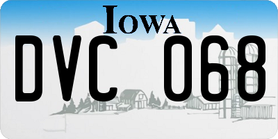 IA license plate DVC068