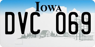 IA license plate DVC069