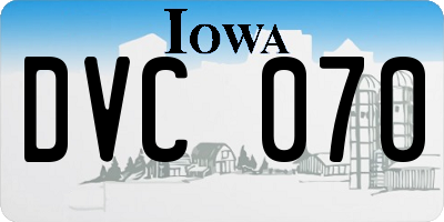 IA license plate DVC070