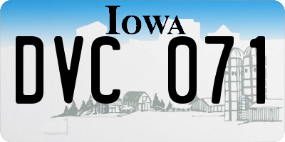IA license plate DVC071