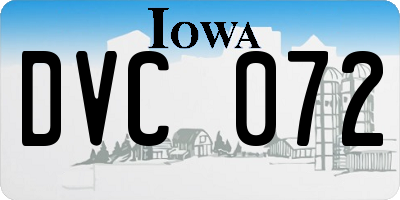 IA license plate DVC072
