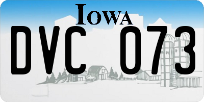 IA license plate DVC073