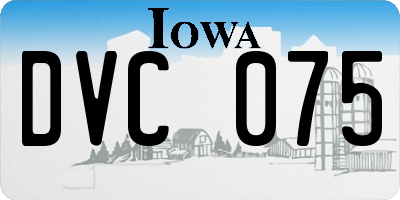 IA license plate DVC075