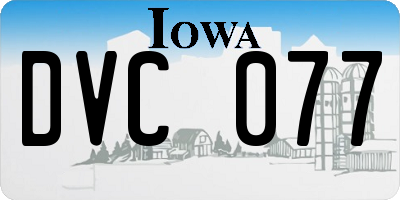 IA license plate DVC077