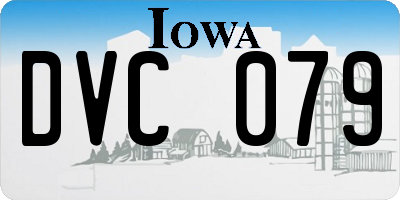 IA license plate DVC079