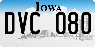 IA license plate DVC080