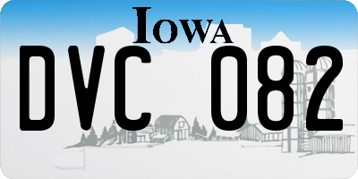 IA license plate DVC082