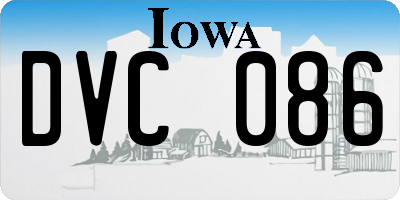 IA license plate DVC086