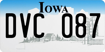 IA license plate DVC087