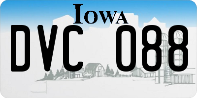 IA license plate DVC088
