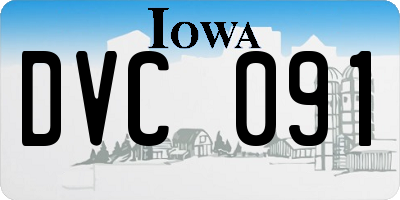 IA license plate DVC091