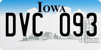 IA license plate DVC093