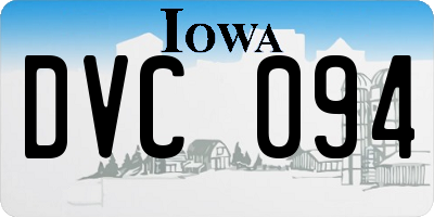 IA license plate DVC094